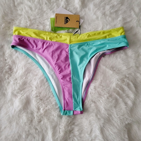🪁QUICKSILVER BRAND NEW COLOR BLOCK HIGH WAIST BIKINI BOTTOMS SIZE XL - Picture 4 of 6